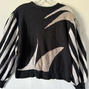 La Redoute vintage sweater made in Italy, Black, white, and cream, Medium.